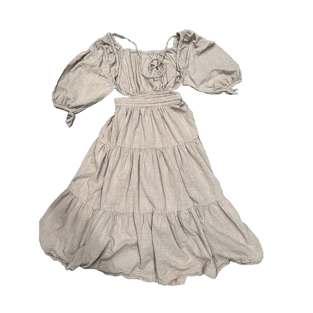 Free People Ibiza Sun FREE-EST Dress Maxi Taupe Size Medium A003590 - Picture 6 of 12